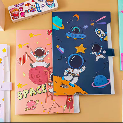 File Folder 5 Pockets - Cute Unicorn Letter A4 Accordion Expanding File Paper Document Organizer Tabs with Cover