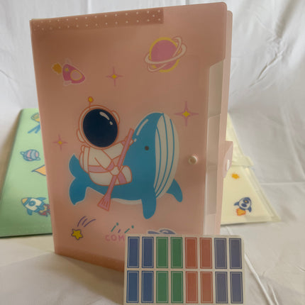 File Folder 5 Pockets - Cute Unicorn Letter A4 Accordion Expanding File Paper Document Organizer Tabs with Cover