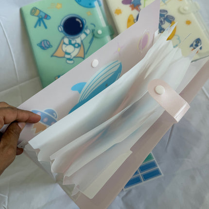 File Folder 5 Pockets - Cute Unicorn Letter A4 Accordion Expanding File Paper Document Organizer Tabs with Cover