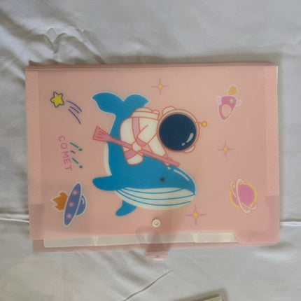 File Folder 5 Pockets - Cute Unicorn Letter A4 Accordion Expanding File Paper Document Organizer Tabs with Cover