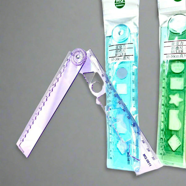 Clear Colors Folding and Straight Ruler for Kids - Kids Love Gifts