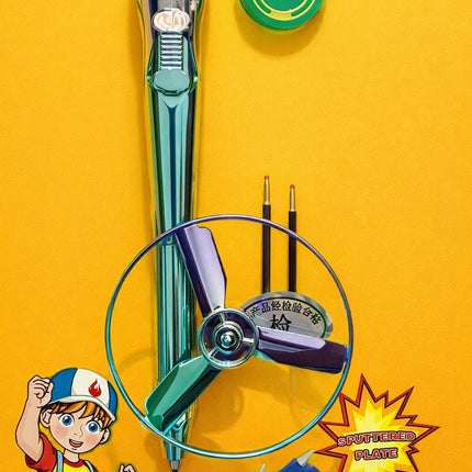 Secret Gyro Pen Set with Beyblades and Refills for Kids