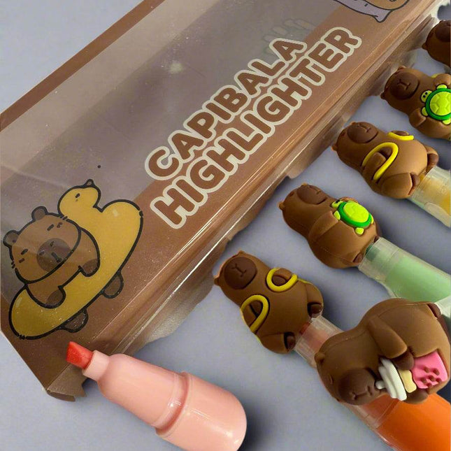 Adorable capybara animal highlighter for school supplies